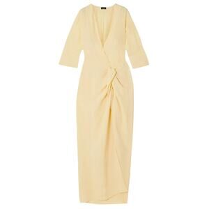 Haight Knotted Yellow Wrap Dress Size X Large